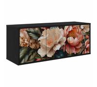 vidaXL Mobile TV da Parete BORNE 102 x 33 x 40 cm Rovere Nero, Mobile TV rettangolare per soggiorno moderno, montato a muro, spazio per media, soluzioni salvaspazio