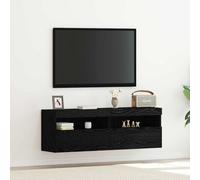vidaXL Mobile TV da parete con LED 2 pcs Rovere nero 60 x 30 x 40 cm