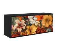 vidaXL Mobile TV da Parete GENNEP 102 x 33 x 40 cm Rovere Nero, Mobile TV rettangolare per soggiorno moderno, montato a muro, spazio per media, soluzioni salvaspazio