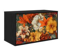 vidaXL Mobile TV da Parete GENNEP 69 x 33 x 40 cm Rovere Nero, Soggiorno, mobile moderno a parete, supporto TV, ampio spazio per organizzare e decorare la casa
