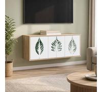 vidaXL Mobile TV da Parete HANAU 102 x 33 x 40 cm Rovere Sonoma, Mobile TV rettangolare per soggiorno moderno, montato a muro, spazio per media, soluzioni salvaspazio