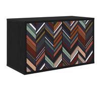 vidaXL Mobile TV da Parete OMMEN 69 x 33 x 40 cm Rovere Nero, Soggiorno, mobile moderno a parete, supporto TV, ampio spazio per organizzare e decorare la casa