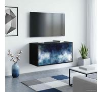vidaXL Mobile TV da Parete RAALTE 69 x 33 x 40 cm Rovere Nero, Soggiorno, mobile moderno a parete, supporto TV, ampio spazio per organizzare e decorare la casa