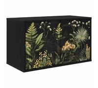 vidaXL Mobile TV da Parete RHENEN 69 x 33 x 40 cm Rovere Nero, Soggiorno, mobile moderno a parete, supporto TV, ampio spazio per organizzare e decorare la casa