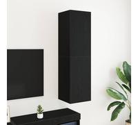 vidaXL Supporto TV moderno in rovere nero con 3 ripiani regolabili per soggiorno o home cinema finitura opaca posizione della porta versatile costruzione