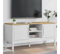 vidaXL Mobile TV FLORO Bianca 114x43x55 cm in Legno Massello di Pino