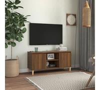 VIDAXL - Mobile TV Gambe in Legno Marrone Rovere 103,5x35x50 cm