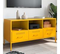 vidaXL Mobile TV Giallo Senape 100,5x39x50,5 cm in Acciaio