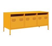 vidaXL Mobile TV Giallo Senape 101,5x39x43,5 cm in Acciaio, Supporto TV, credenza TV, Mobile HiFi, Mobile Porta TV, Porta TV, Mobile multimediale