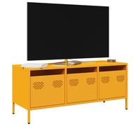 vidaXL Mobile TV Giallo Senape 101,5x39x43,5 cm in Acciaio, Supporto TV, credenza TV, Mobile HiFi, Mobile Porta TV, Porta TV, Mobile multimediale
