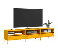 vidaXL Mobile TV Giallo Senape 202x39x43,5cm Acciaio Laminato a Freddo, Supporto TV, credenza TV, Mobile HiFi, Mobile Porta TV, Porta TV