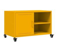vidaXL Mobile TV Giallo Senape 68x39x43,5cm Acciaio Laminato a Freddo, Mobile Porta TV, mobiletto HiFi, Mobile per dispositivi multimediali