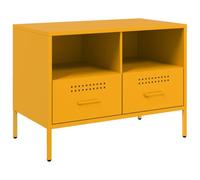 vidaXL Mobile TV Giallo Senape 68x39x50,5 cm Acciaio Laminato a Freddo, supporto TV, credenza TV, mobile HiFi, mobile porta TV, porta TV