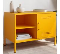 vidaXL Mobile TV Giallo Senape 68x39x50,5 cm in Acciaio, Supporto TV, credenza TV, Mobile HiFi, Mobile Porta TV, Porta TV, Mobile multimediale