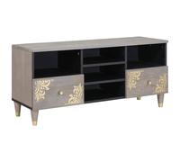 vidaXL Mobile TV Grigio 100 x 33 x 46 cm Legno di mango massello