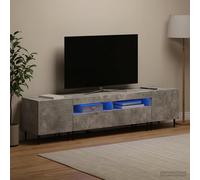 vidaXL Mobile TV LED a 3 pezzi Grigio Cemento Legno ingegnerizzato