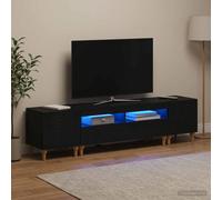 vidaXL Mobile TV LED a 3 pezzi Nero Legno ingegnerizzato