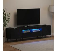 vidaXL Mobile TV LED a 3 pezzi Nero Legno ingegnerizzato