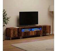 vidaXL Mobile TV LED a 5 pezzi Legno antico Legno ingegnerizzato