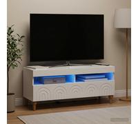 vidaXL Mobile TV LED ALKMAAR 100 x 35 x 43 cm Bianco Lucido