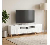 vidaXL Mobile TV LED ALKMAAR 153 x 35 x 43 cm Bianco Lucido