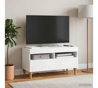 vidaXL Mobile TV LED ALKMAAR 81 x 35 x 43 cm Bianco Lucido