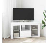 vidaXL Mobile TV LED Angolare 100 x 40 x 50 cm Bianco ad Alto Lucido