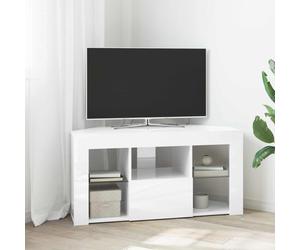 vidaXL Mobile TV LED Angolare 100 x 40 x 50 cm Bianco ad Alto Lucido