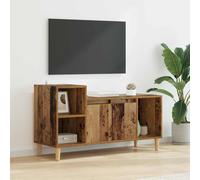 vidaXL Mobile per TV in legno anticato 100 x 35 x 55 cm, in legno di legno, mobili da soggiorno, mobile per TV rettangolare rustico, molto spazio, robusto centro di intrattenimento in plastica