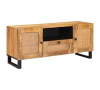 vidaXL Mobile TV Marrone 105 x 33,5 x 46 cm Legno di Mango massello, Soggiorno, Rettangolare, Moderno, Durevole, Design Elegante per Uso Quotidiano, Mobili Versatili per Comfort e Classe