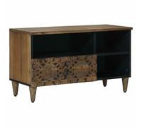 vidaXL Mobile TV Marrone 80 x 33,5 x 46 cm Legno di mango massello, Soggiorno, mobile moderno per media, design minimalista, organizer compatto, elegante supporto per video