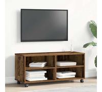 Supporto TV in Stile Vintage con Ampio Spazio di archiviazione | Legno massello recuperato | Facile da spostare | Design Contemporaneo per Soggiorno | Arredamento in Legno per Interni | Centro di INT