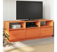 vidaXL Mobile TV Marrone Cera 140x37x50 cm Legno Massello di Pino