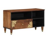 vidaXL Mobile TV Marrone miele 80 x 33 x 46 cm Legno di mango massello