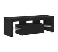 vidaXL Mobile TV in rovere nero con illuminazione a LED, unità multimediale in legno ingegnerizzato con finitura opaca per soggiorno