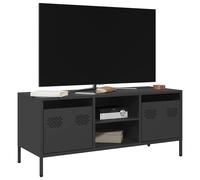 vidaXL Mobile TV Nero 101,5x39x43,5 cm in Acciaio Laminato a Freddo, Supporto TV, credenza TV, Mobile HiFi, Mobile Porta TV, Porta TV