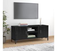 vidaXL Mobile TV Nero 110x35x48 cm in Legno Massello di Pino