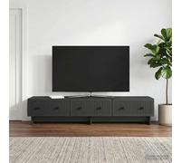 vidaXL Mobile TV Nero 147 x 34,5 x 30 cm Legno ingegnerizzato, Soggiorno, Soluzione di archiviazione in stile vintage, Ampio cabinet rettangolare, Unità multimediale moderna
