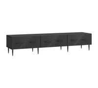 vidaXL Mobile TV Nero 147 x 34,5 x 30 cm Legno ingegnerizzato, Centro media vintage rettangolare, spazio multiuso, mobile per tv in legno ingegnerizzato