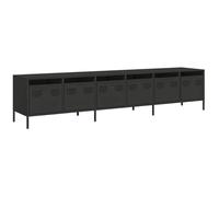 vidaXL Mobile TV Nero 202x39x43,5 cm in Acciaio Laminato a Freddo, Supporto TV, Mobile HiFi, consolle TV, credenza TV, Mobile dispositivi multimediali