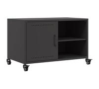 vidaXL Mobile TV Nero 68x39x43,5cm in Acciaio Laminato a Freddo, Mobile Porta TV, mobiletto HiFi, Mobile per dispositivi multimediali, Supporto TV