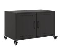 vidaXL Mobile TV Nero 68x39x43,5cm in Acciaio Laminato a Freddo, Mobile Porta TV, mobiletto HiFi, Mobile per dispositivi multimediali, Supporto TV