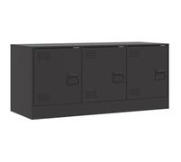 vidaXL Mobile TV Nero 99x39x44 cm in Acciaio, supporto TV, mobile HiFi, consolle TV, credenza TV, mobile dispositivi multimediali, credenza bassa