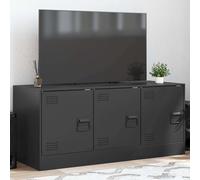 vidaXL Mobile TV Nero 99x39x44 cm in Acciaio, supporto TV, mobile HiFi, consolle TV, credenza TV, mobile dispositivi multimediali, credenza bassa