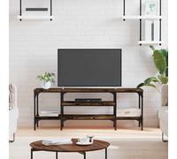 vidaXL Mobile TV Rovere Fumo 121x35x45 cm in legno multistrato e ferro