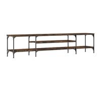 vidaXL Mobile TV Rovere Fumo 201x35x45 cm in Legno Multistrato e Ferro