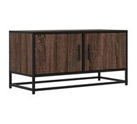 vidaXL Mobile TV Rovere Marrone 80x34,5x40cm Legno Multistrato Metallo, Supporto TV, Mobile HiFi, consolle TV, credenza TV