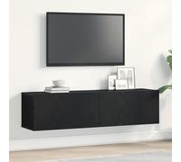 vidaXL Mobile TV Rovere Nero 120x30x30,5 cm in legno multistrato a parete consolle porta TV
