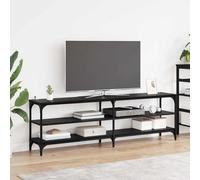 vidaXL Mobile TV nero effetto rovere, 160 x 30 x 50 cm, spazioso ripiano, unità multimediale rustica, organizer versatile, mobile durevole