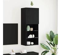 vidaXL Mobile TV Rovere Nero 40.5 x 30 x 102 cm Legno multistrato